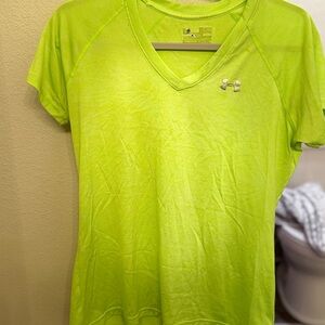 Under Armour Women's Bright Green V-Neck Tee